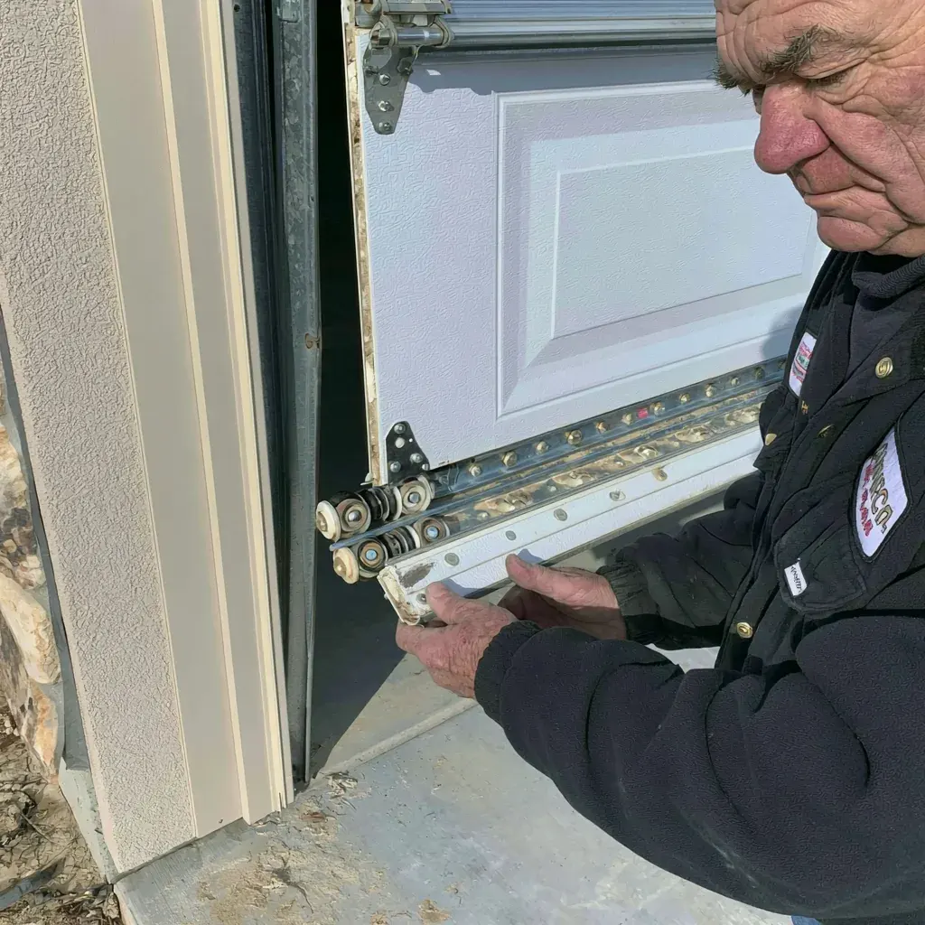 Off-Track Garage Door Repair on a Fishers, Indiana garage door